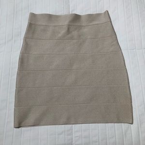 Cream bandage mini skirt